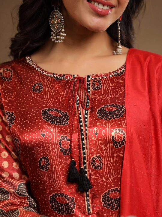 Vishudh Ethnic Motifs Printed Regular Kurta with Trousers & Dupatta
