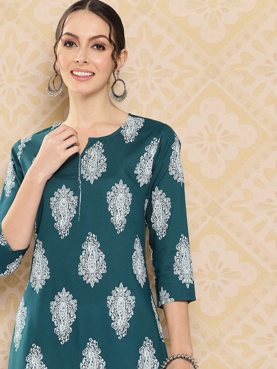 Yufta Women Ethnic Motifs Printed Regular Kurta with Trousers