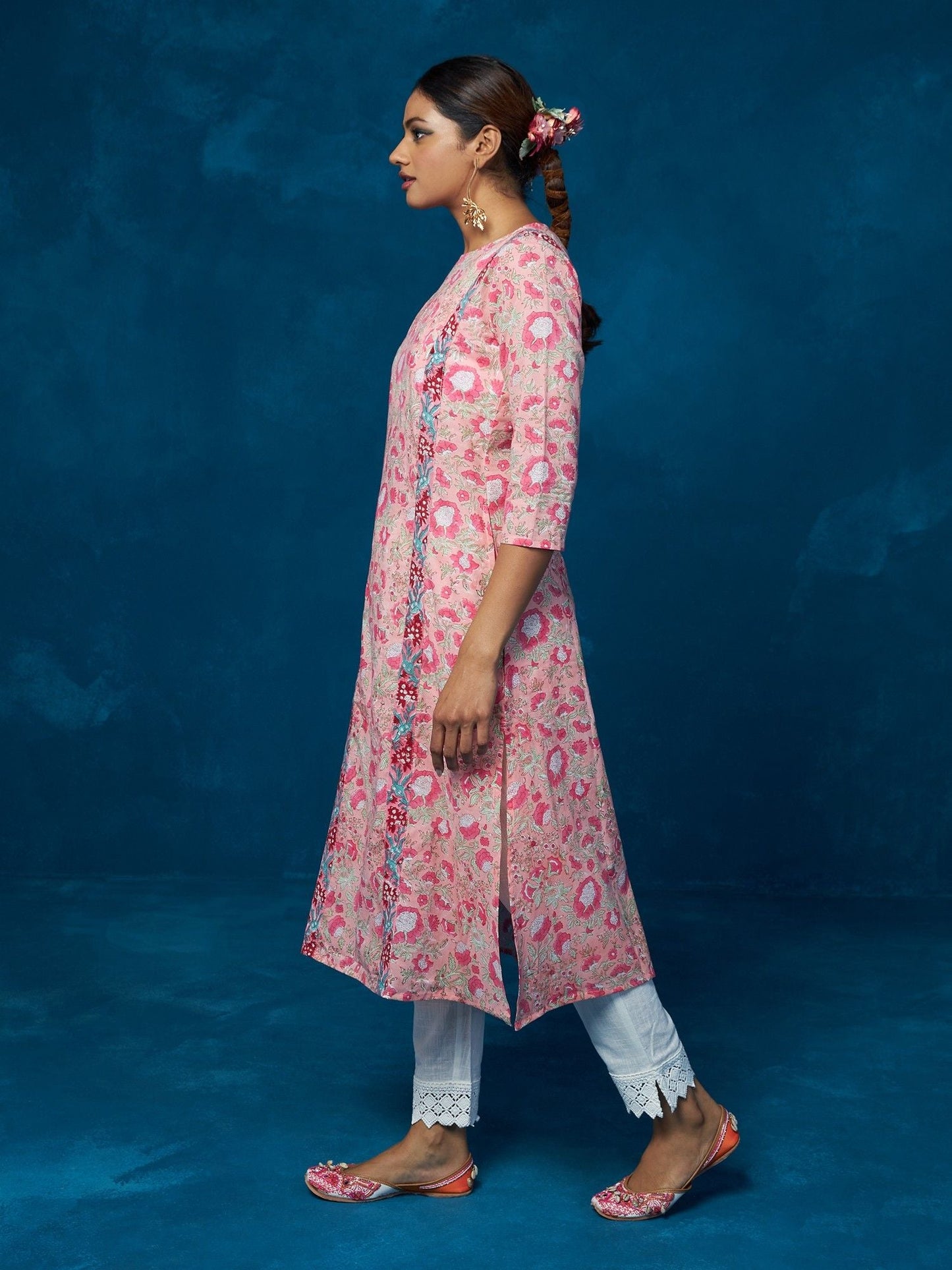 Likha Pink Hand Block Printed Co-ord Set LIKSKD78 (Set of 2) - M