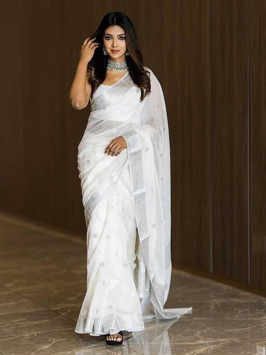 Anjaneya Sarees Ethnic Woven Design Zari Chanderi Saree