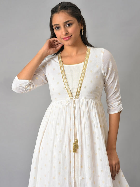 Aurelia Women Abstract Printed Layered Anarkali Kurta