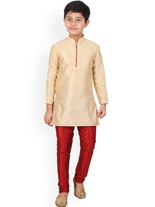 Pro Ethic Style Developer Boys Ethnic Motifs Woven Design Kurta with Pyjamas