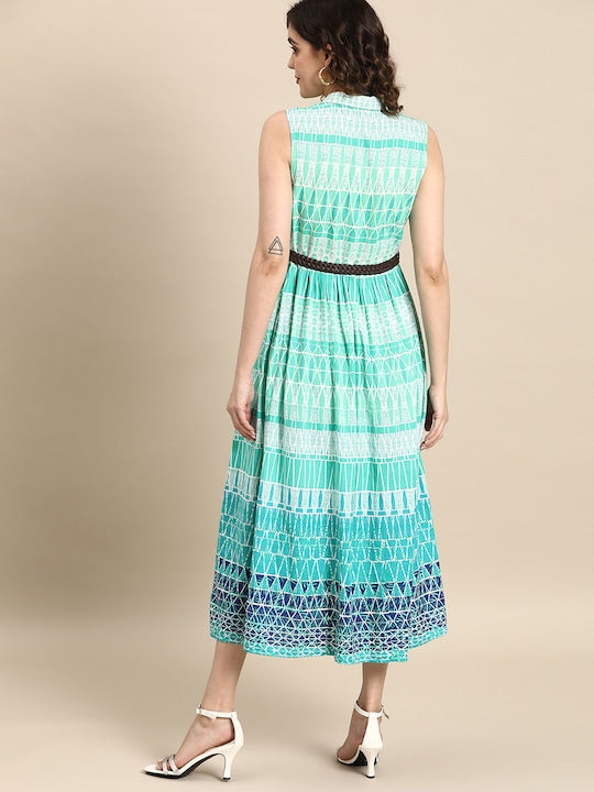 All about you Printed Midi Shirt Dress with Belt