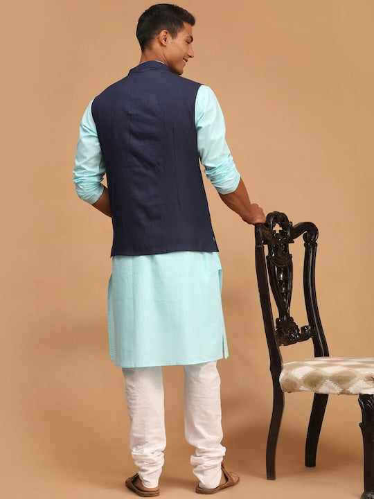 Vastramay Men Kurta with Pyjamas & Nehru Jacket Set