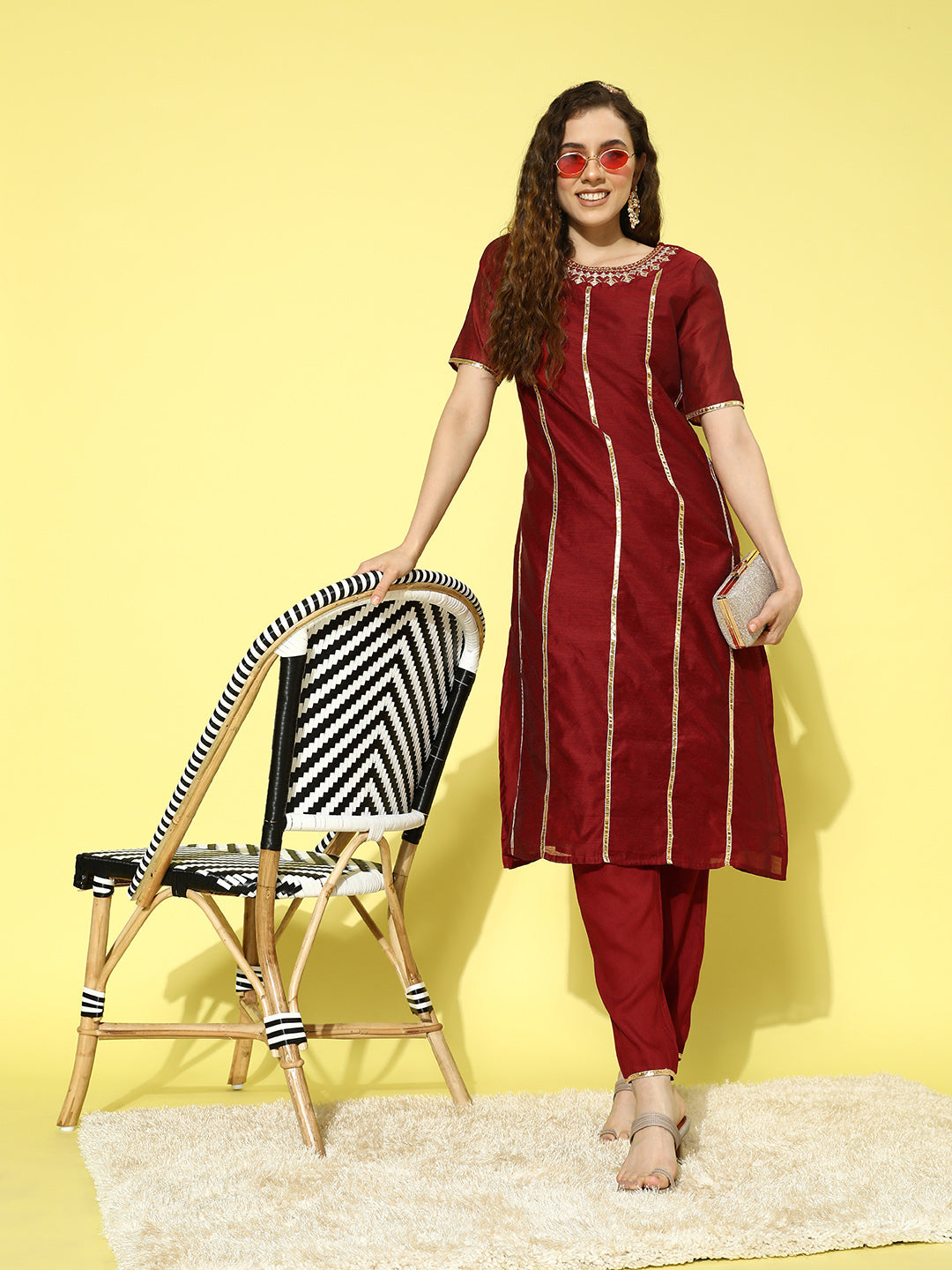 All about you Women Gotta Patti Kurta with Trousers