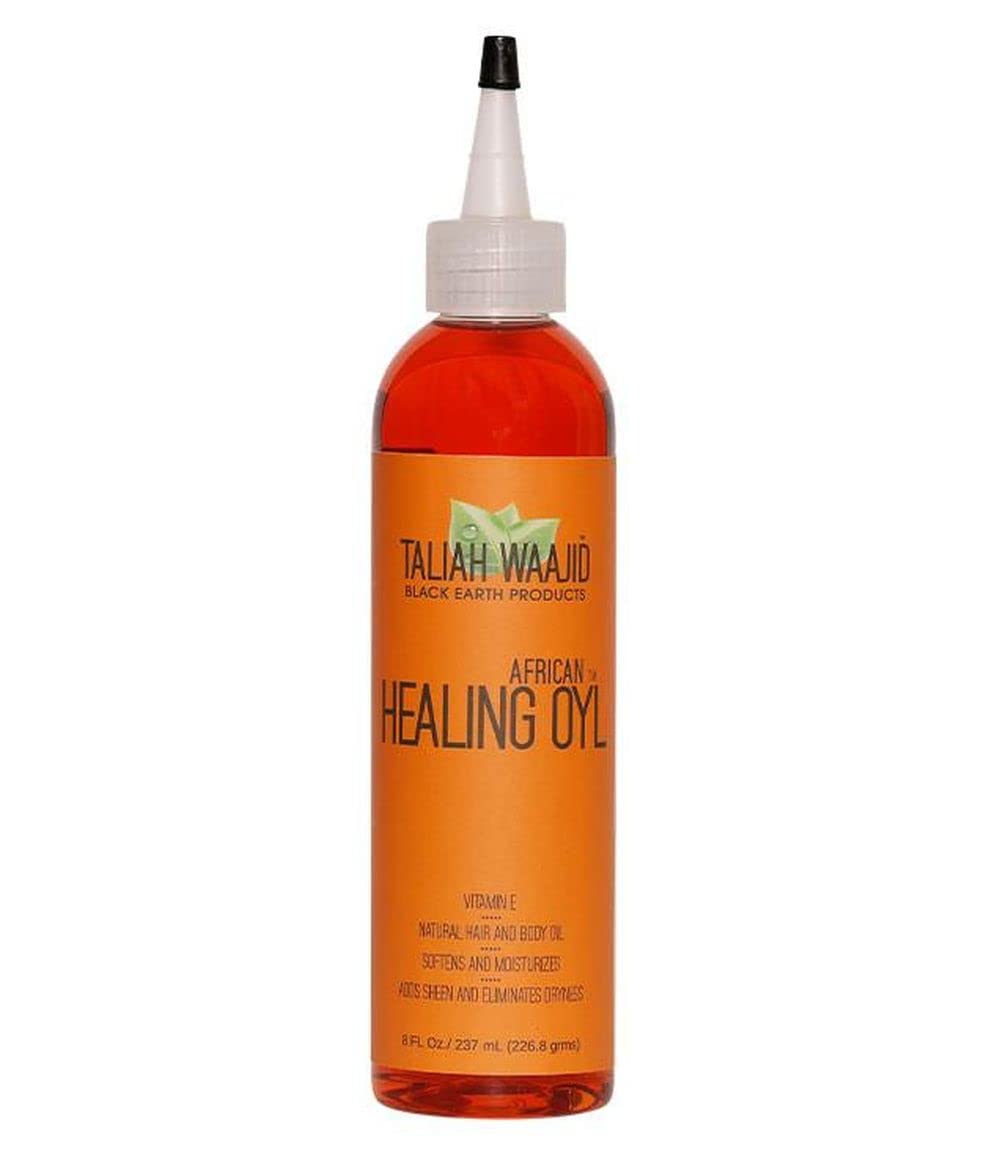 Taliah Waajid Black Earth Products African Healing Oyl | Total Body Oil | Softens, Moisturize, Coats, and Protects Hair & Skin | Infused with Vitamin E, Olive Oil, and Sunflower Oil- 8oz (T128)