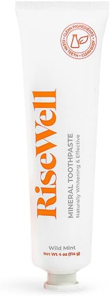 RiseWell Natural Hydroxyapatite Toothpaste - Fluoride-Free, Remineralizing, Sensitive Teeth, Whitening, SLS-Free - Dentist Formulated - Wild Mint, 4 oz - Made in the USA