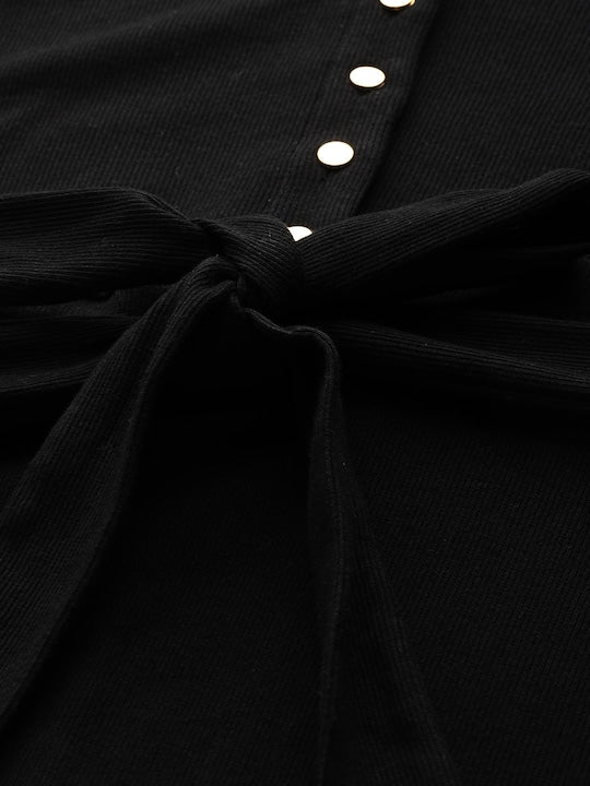 All about you Women Black Solid Sheath Dress