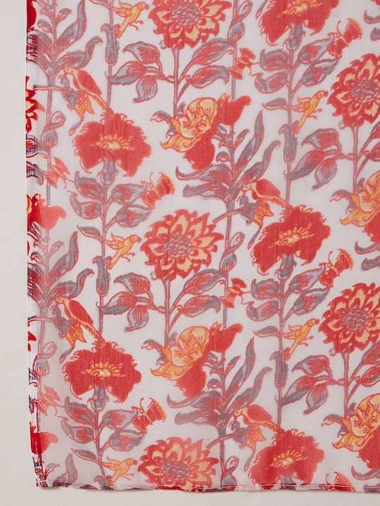 All about you Floral Printed Regular Sequinned Embroidered Kurta With Trousers & Dupatta