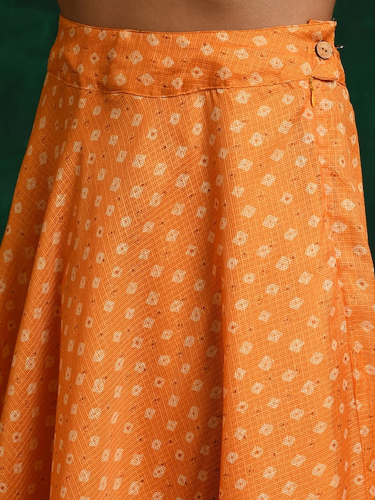 AKS Printed Ready To Wear Lehenga & Blouse With Dupatta