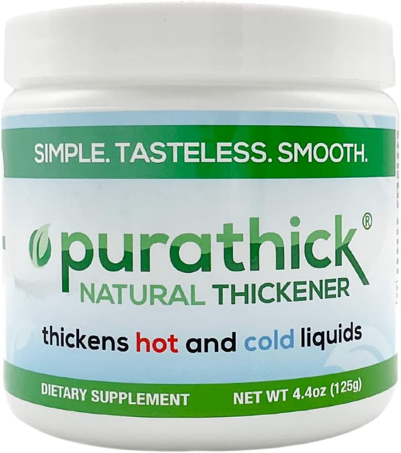 Purathick Natural Thickener, 4.4 oz, Thickens Hot and Cold Liquids for People with Dysphagia