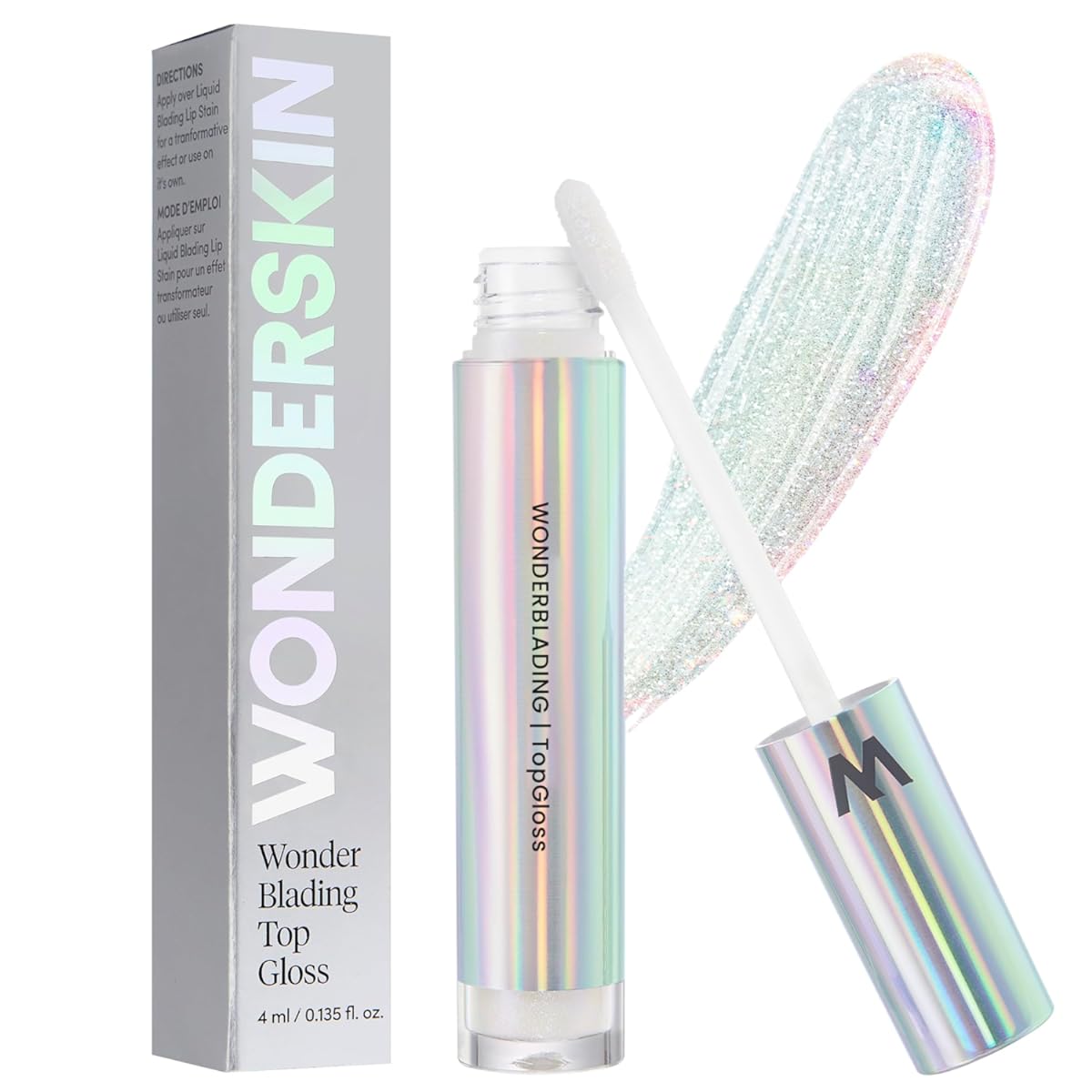 Wonderskin WONDER BLADING Top Gloss - Lip Gloss, High Shine Finish, Hydrating Lip Gloss, Lip Makeup (Holographic)