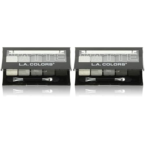 L.A. COLORS 5 Color Matte Eyeshadow, Black Lace, 0.08 Ounce (Pack of 2)