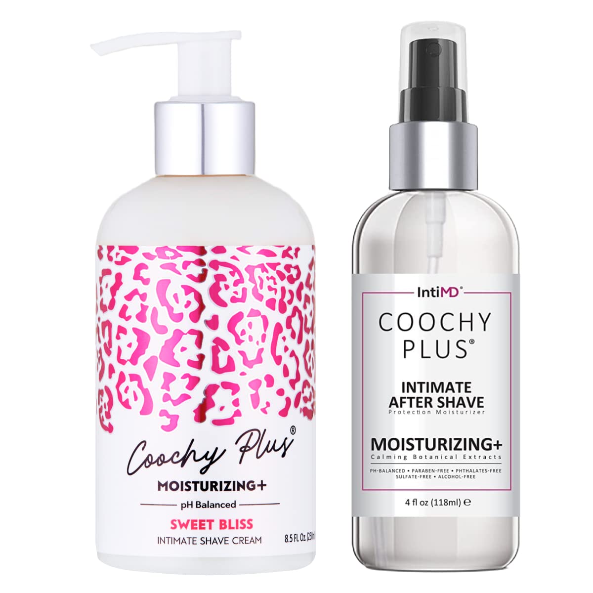 Coochy Plus Intimate Shaving Complete Kit - SWEET BLISS & Organic After Shave Protection Soothing Moisturizer Mist Ð Antioxidant Formula Prevents Razor Burns, Itchiness & Ingrown Hairs