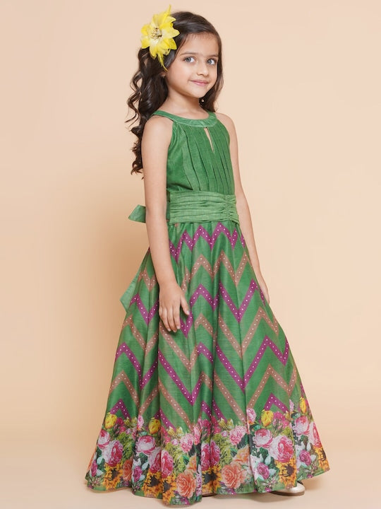 Bitiya by Bhama Girls Floral Printed Maxi Dress