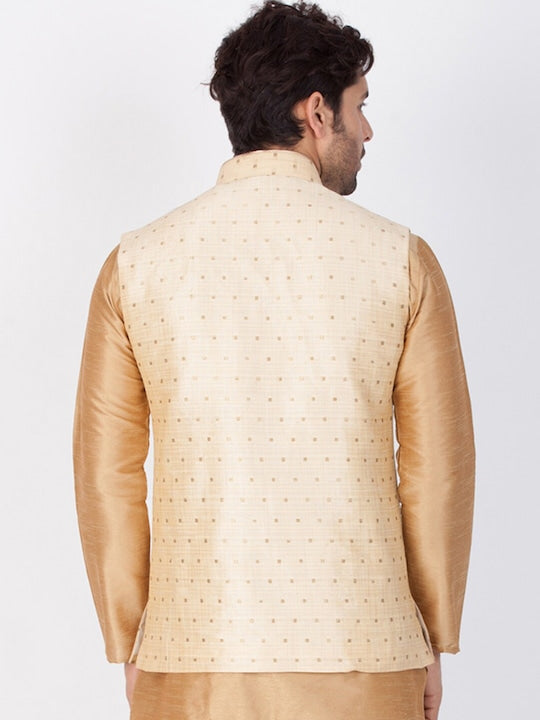 Vastramay Men Woven-Design Nehru Jacket