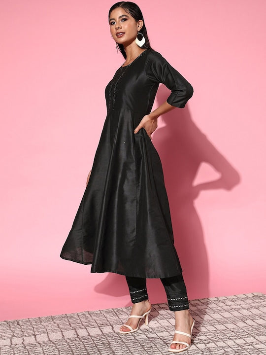 Shae by Sassafras Mirror Work Anarkali Kurta