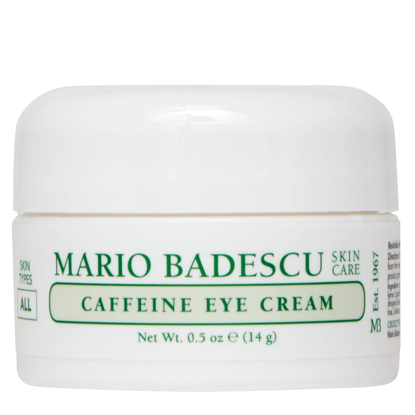 Mario Badescu Caffeine Eye Cream for All Skin Types | Visibly Decreases Dark Circles and Under Eye Bags, Formulated with Caffeine & Squalane, 0.5 Oz (Pack of 1)