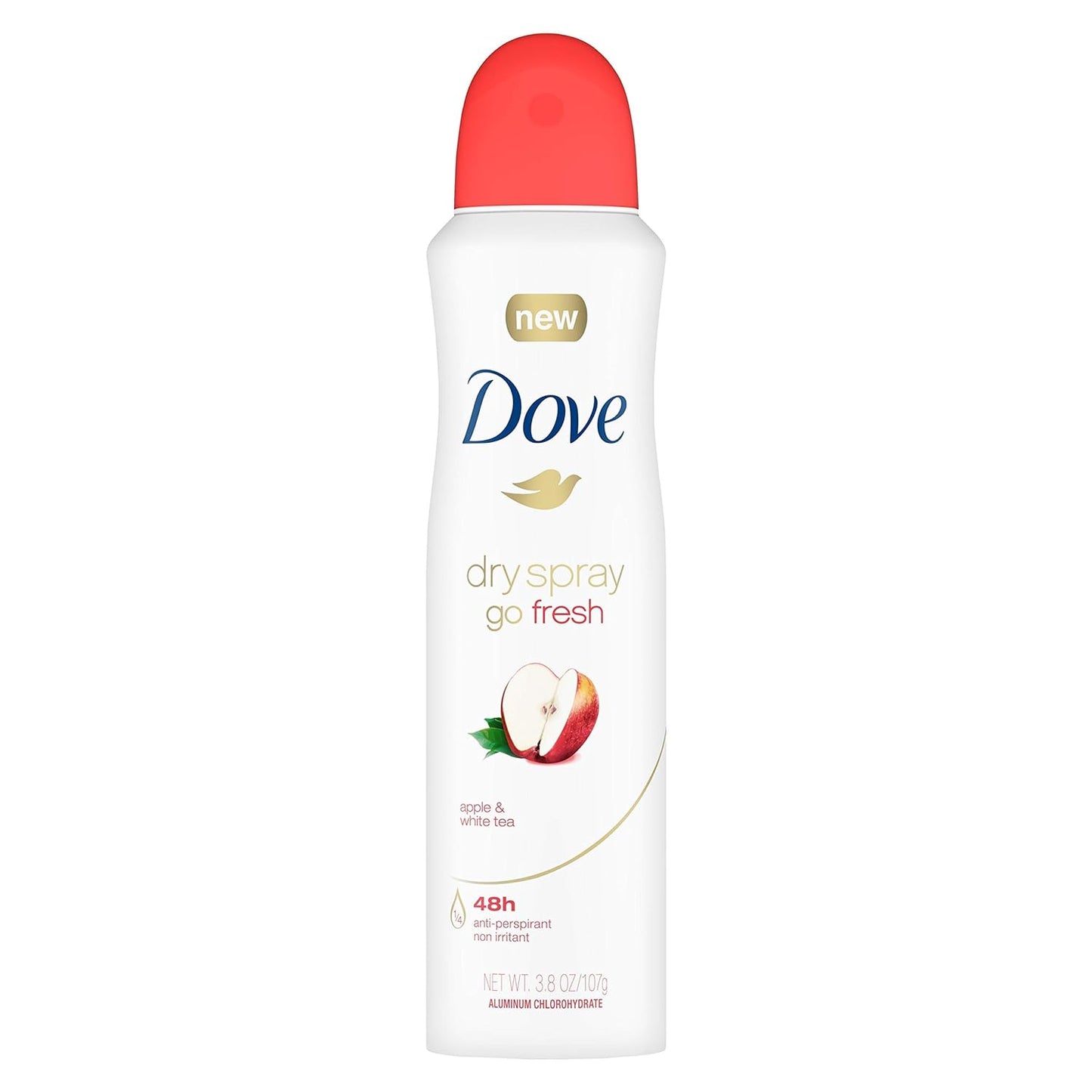 Dove Dry Spray Go Fresh Antiperspirant Deodorant Apple & White Tea 3.8 Ounce - Pack of 2