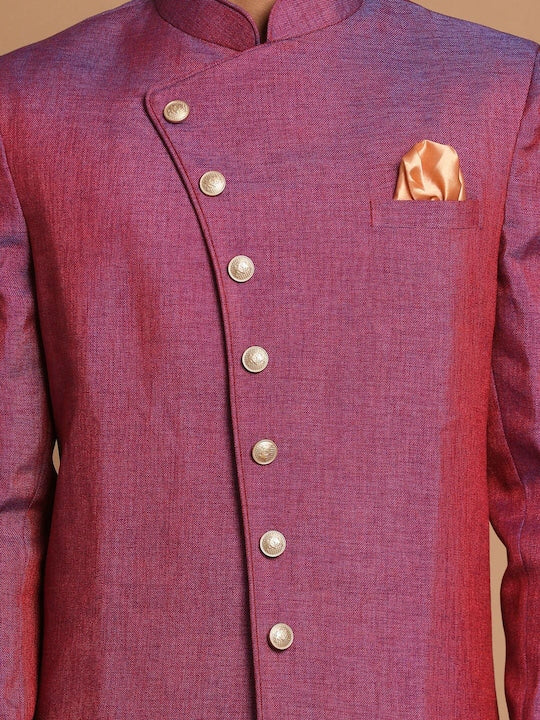 Vastramay Men Silk Blend Sherwani With Dhoti Pants