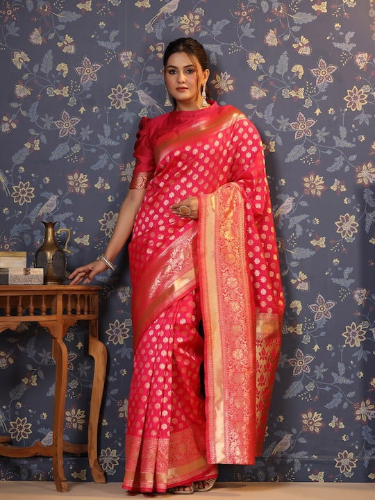 House of Pataudi Woven Design Pure Silk Banarasi Saree