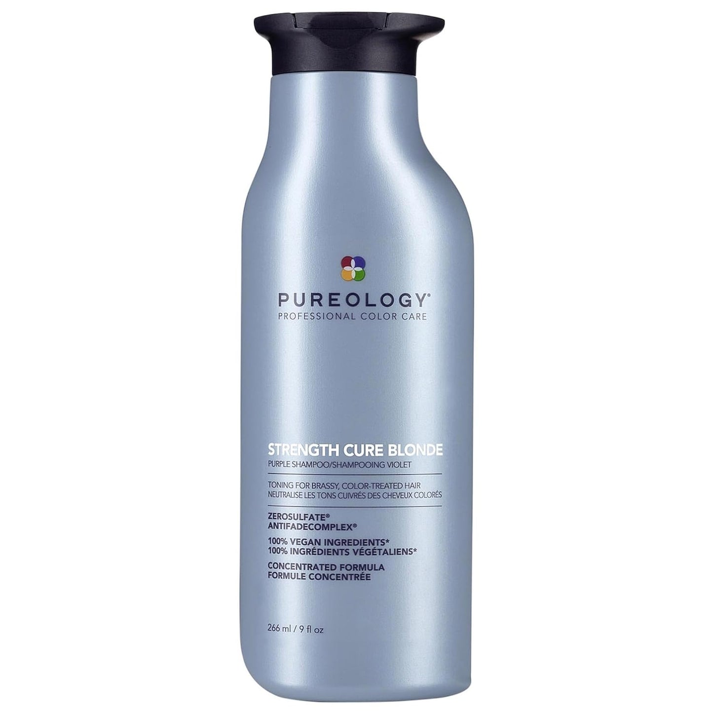 Pureology Strength Cure Blonde Purple Shampoo | For Blonde & Lightened Color-Treated | Tones & Fortifies Brassy Hair | Sulfate-Free | Vegan