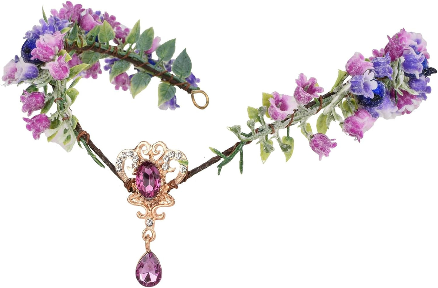 DDazzling Women Girls Fairy Elf Headband Elven Headband Boho Wedding Crown Bridal Flower Woodland Fairy Costume Headband