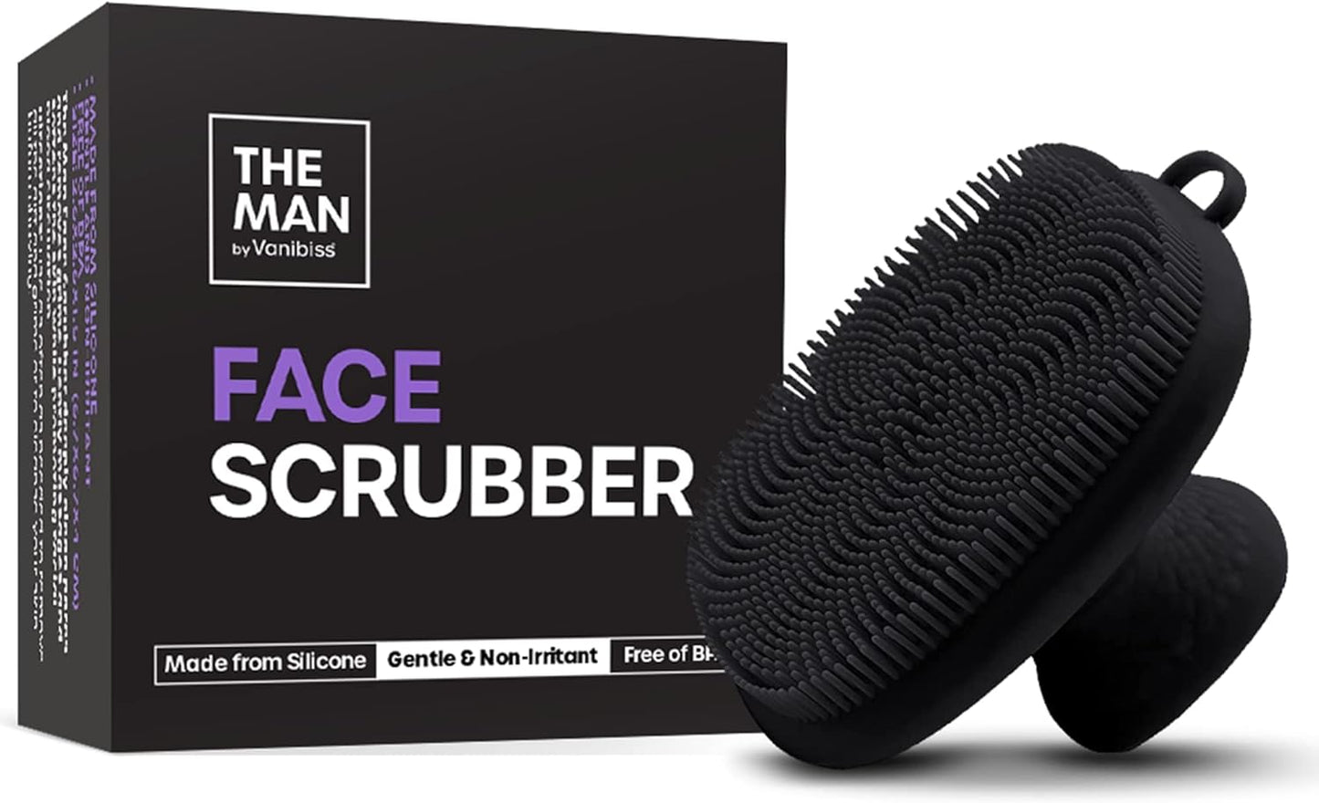 The Man Silicone Face Scrubber for Men - Gentle Exfoliator Face Massager - Flex Face Brush for Men - Removes Dead & Dry Skin - Face Care Grooming Routine - Face Scrubber & Bathroom Accessory (1 Pack)