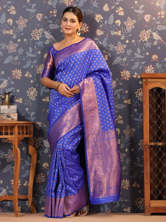 House of Pataudi Ethnic Motifs Woven Design Banarasi Saree