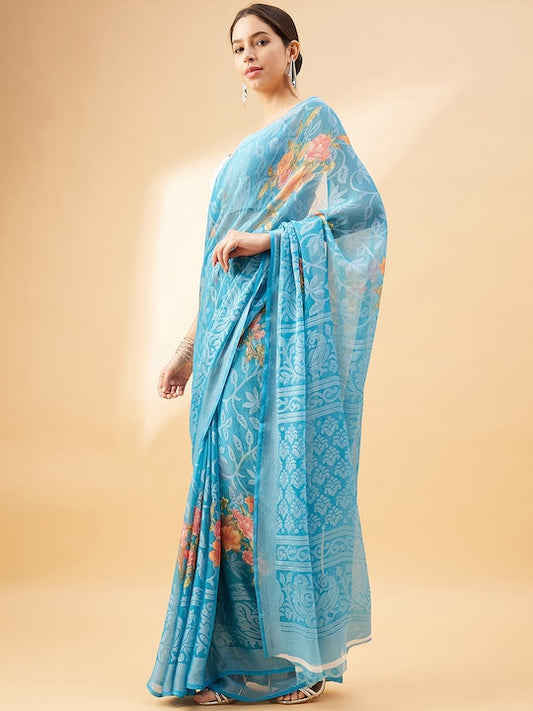 All about you Floral Woven Design Mysore Silk Saree