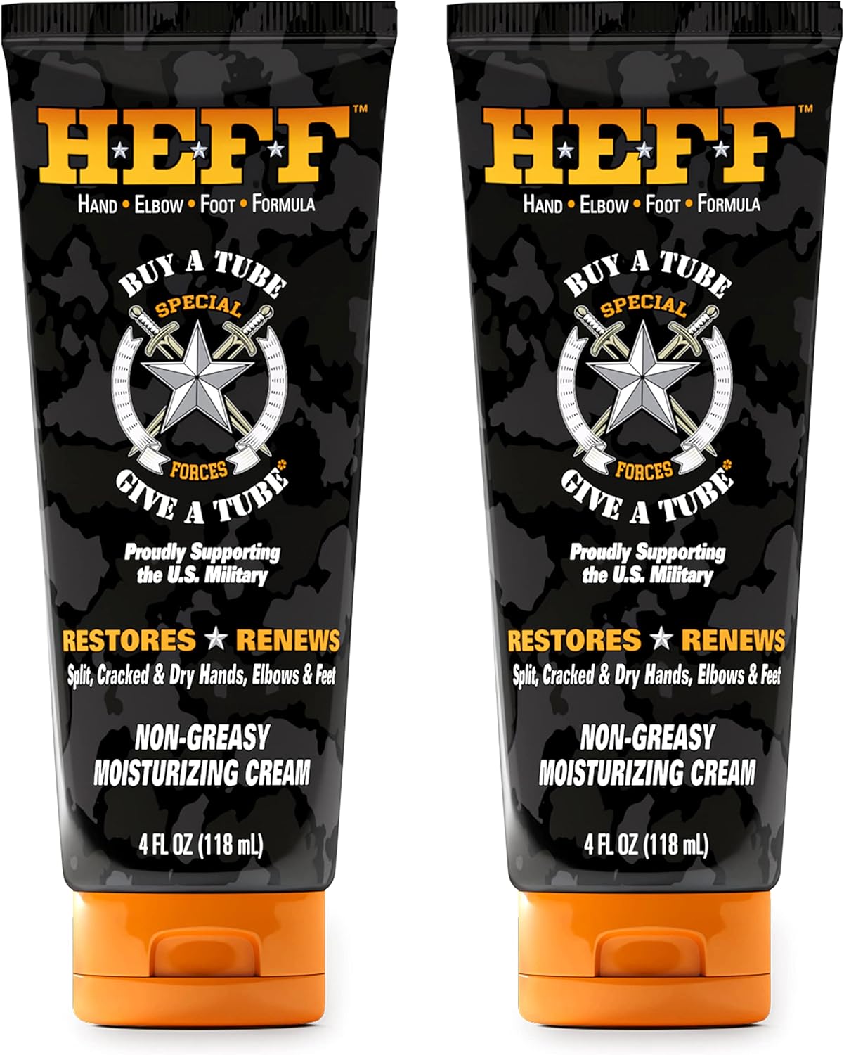 HEFF Hand Elbow Foot Formula Moisturizing Lotion, 4 oz., 2 Pack Ð For Dry, Flaky Skin, Paraben-Free, Dry Skin Relief, black