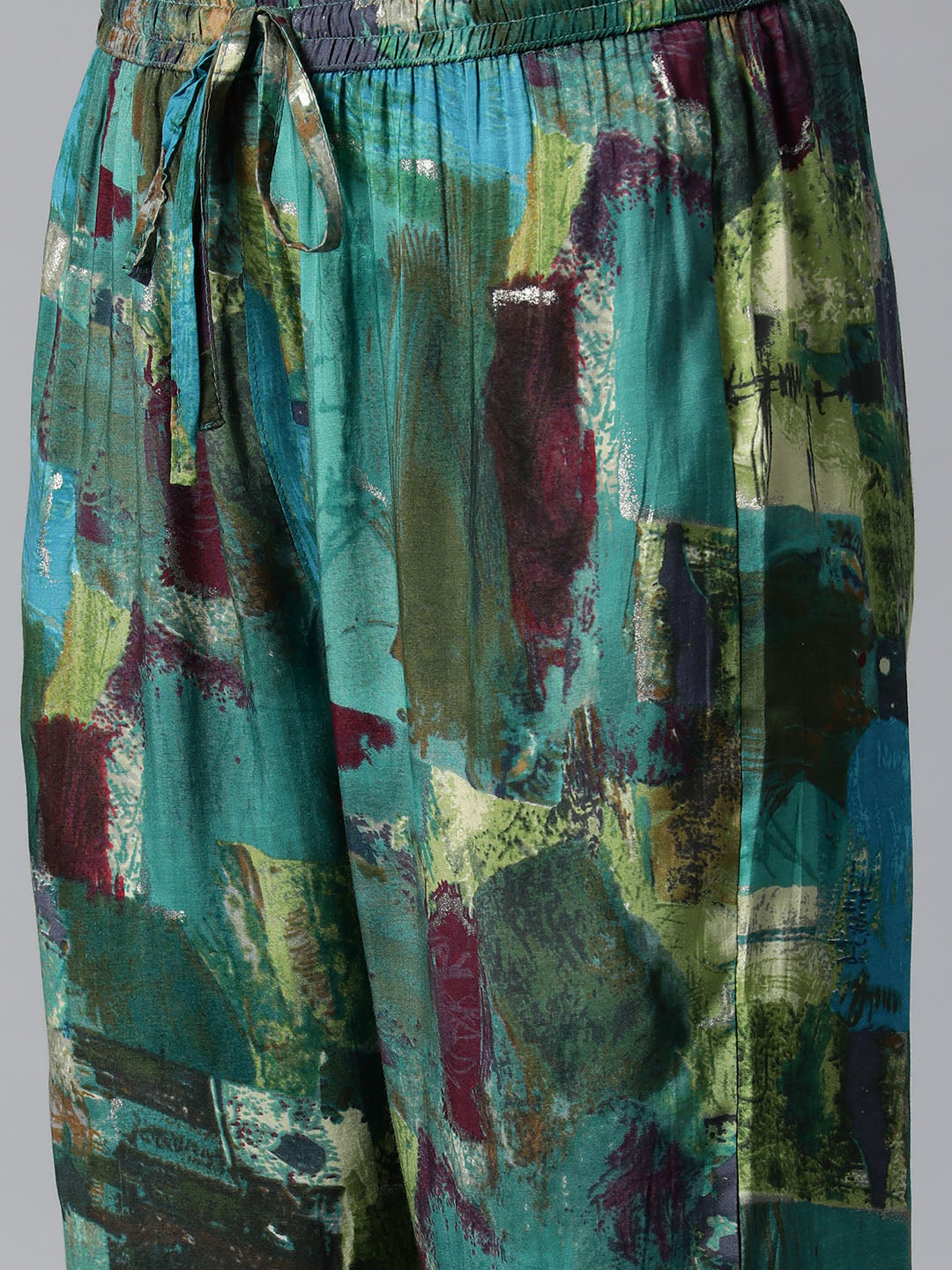 Readiprint Fashions Women Ethnic Motifs Printed Regular Pure Silk Kurta with Trousers