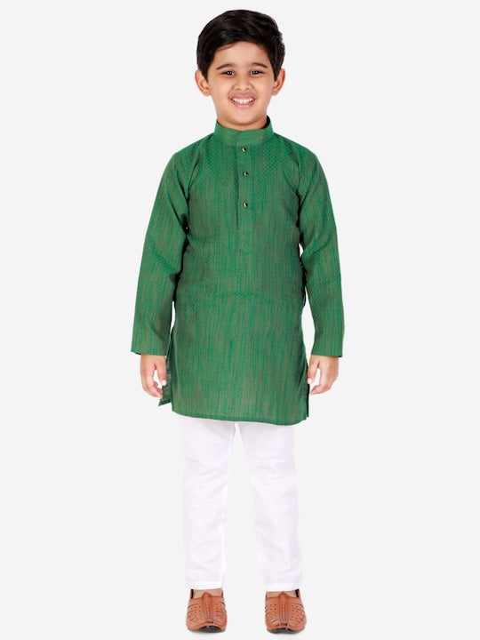 Pro Ethic Style Developer Boys Green Kurta with Churidar