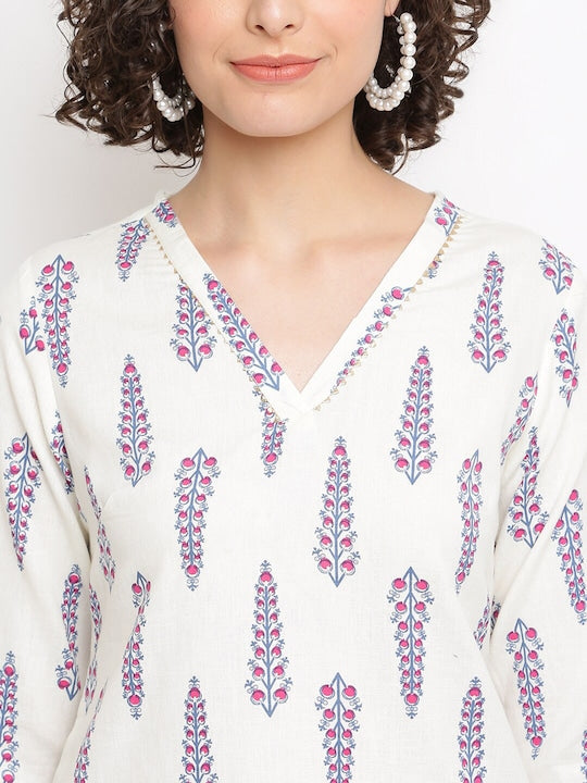 IMARA Ethnic Motifs Printed Straight Kurta