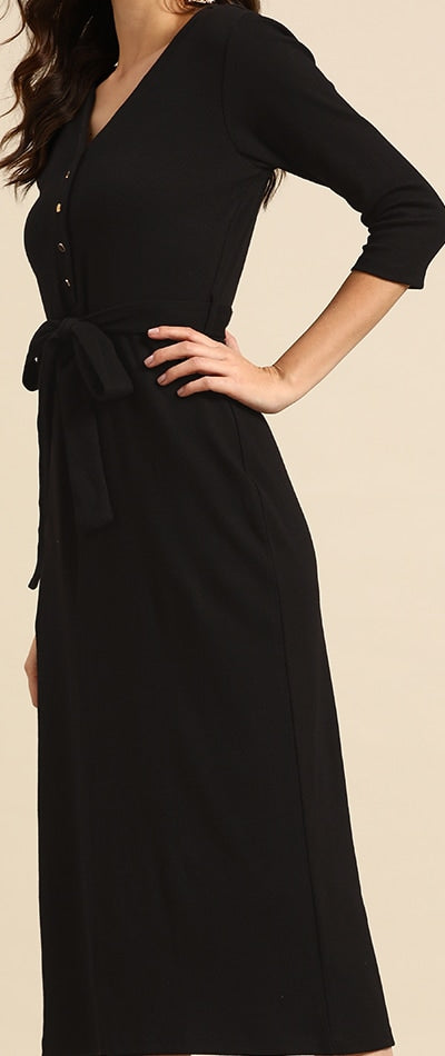 All about you Women Black Solid Sheath Dress