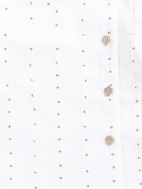 Vastramay Sishu Infant Boys Chanderi Cotton Kurta with Dhoti Pants, Cap & Shoes