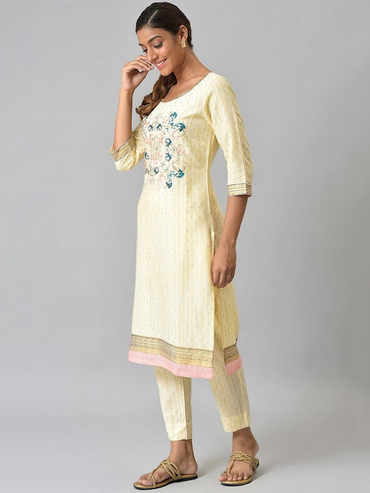 Aurelia Women Yellow Ethnic Motifs Printed Kurta