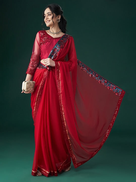 Kasee Embroidered Sequinned Saree