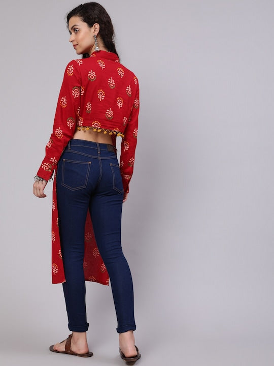 AKS Ethnic Motifs Printed Shirt Collar Kurta