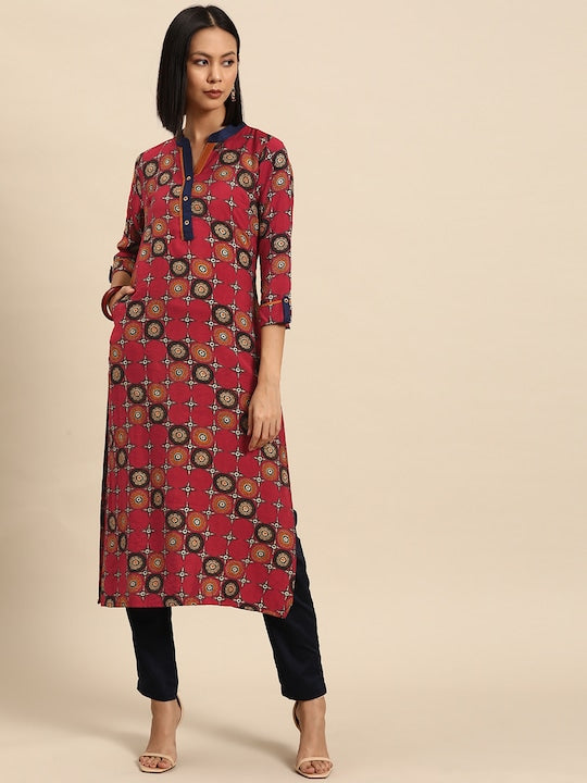 All about you Geometric Printed Indie Prints Kurta