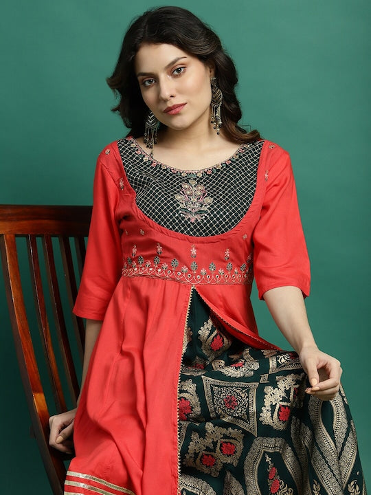 Sangria Embroidered Anarkali Kurta