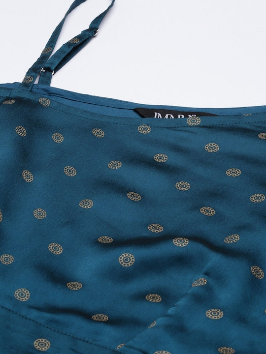 IMARA Floral Printed Shoulder Straps Basic Jumpsuit