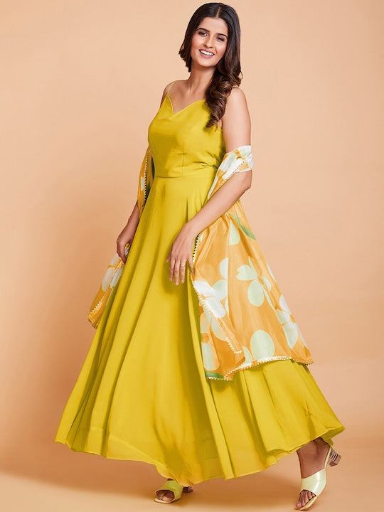 Fusionic Maxi Length Gown With Dupatta Ethnic Dresses