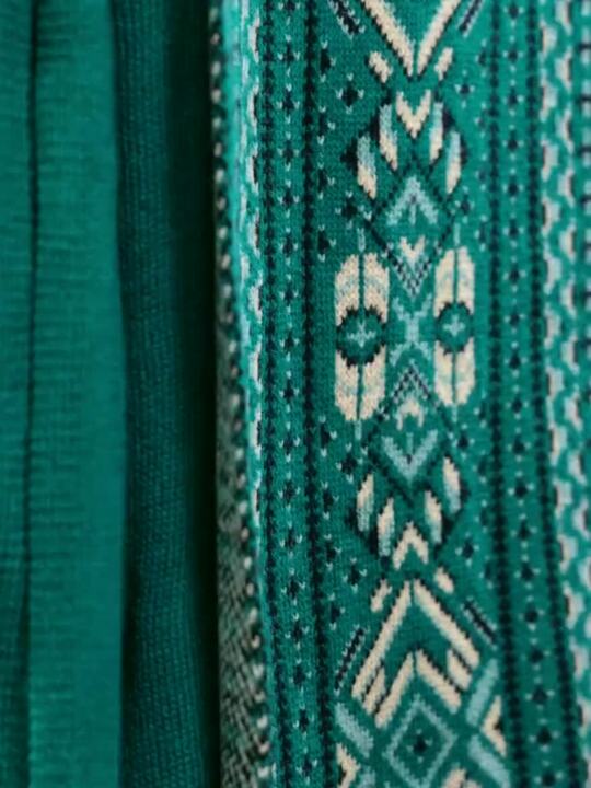 All about you Women Ethnic Motifs Layered Pom-Pom Detail Winter Kurta