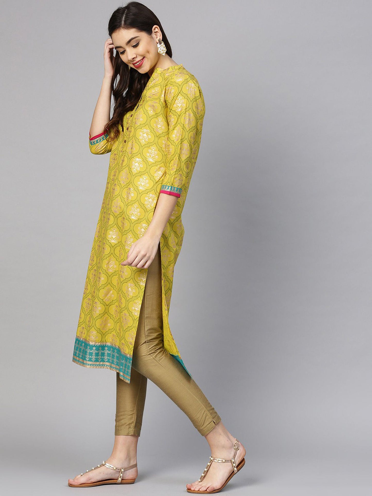 KSUT Green Printed Kurta