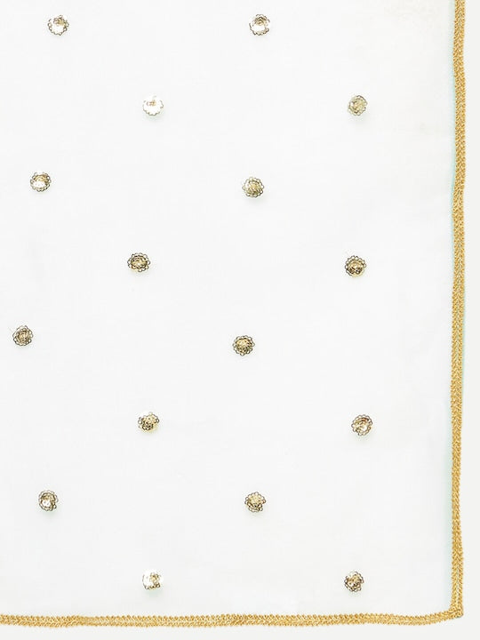 IMARA Floral Printed Embroidered Sequinned Anarkali Kurta with Churidar & Dupatta