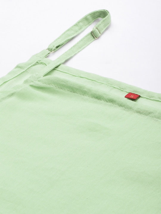 House of Pataudi Women Sage Green Striped Kurta