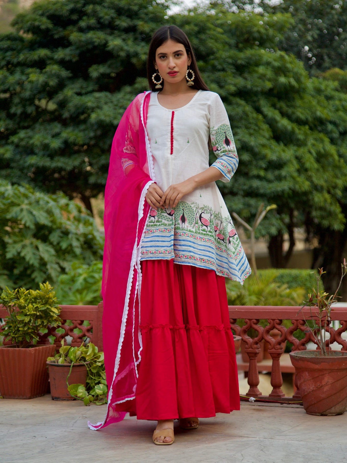 ONEWE INDIA Jaishree Sharara Set (Set of 3)