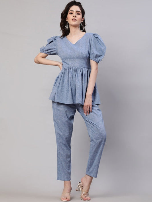 AKS V-Neck A-Line Top & Trouser