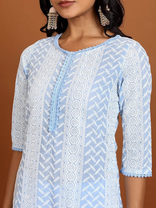 Vishudh Ethnc Motif Embroidered Straight Kurta